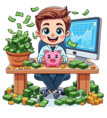 Fox character meditating with blue jacket, different background